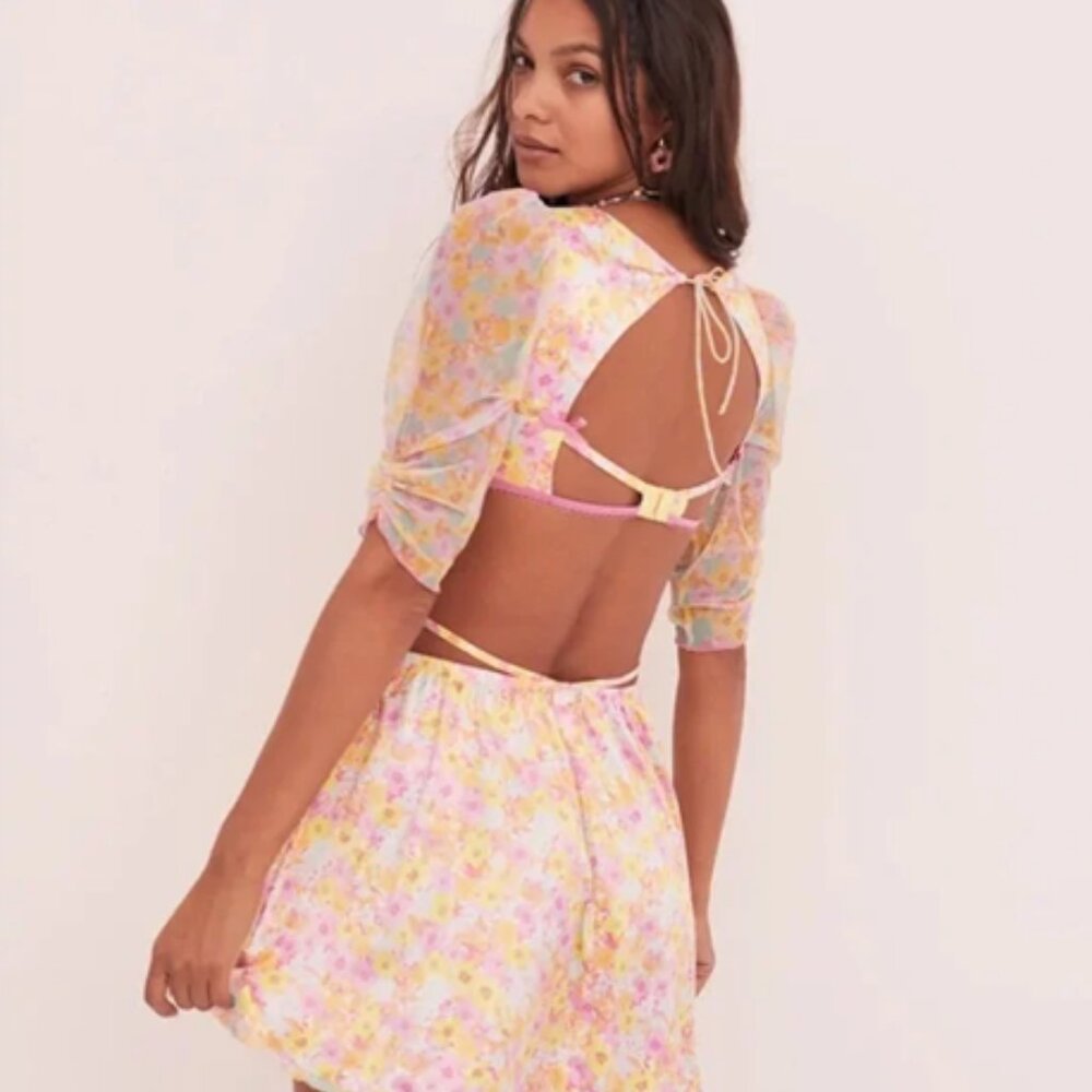 For Love and Lemons Pastel Punch Crop Top and Skirt Set Small NWT - Picture 3 of 11
